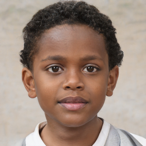 Neutral black child male with short  brown hair and brown eyes