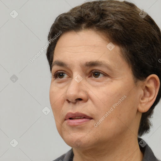 Neutral white adult male with short  brown hair and brown eyes