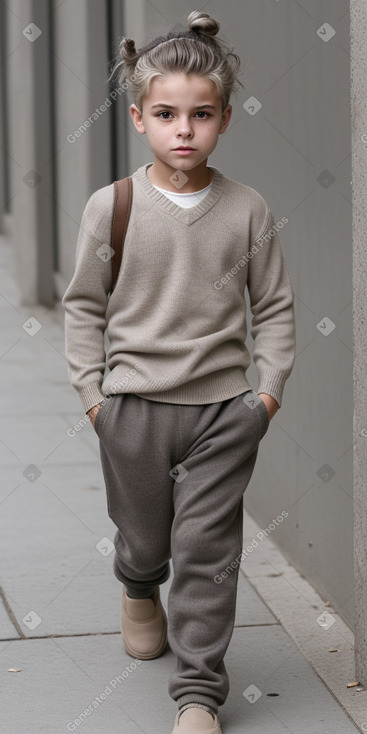 Italian child boy with  gray hair