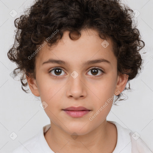 Neutral white child male with short  brown hair and brown eyes