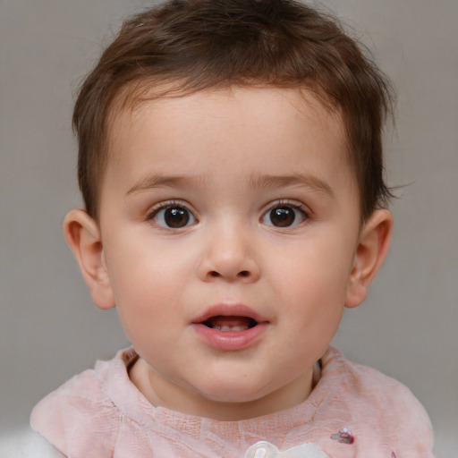 Neutral white child male with short  brown hair and brown eyes