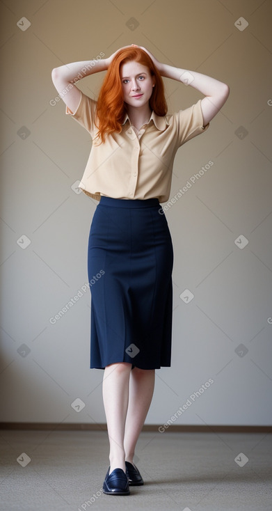 American young adult female with  ginger hair