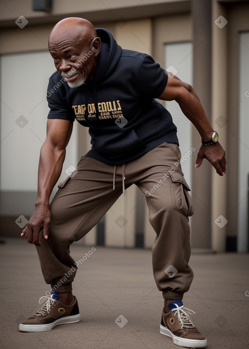 Ghanaian elderly male with  brown hair