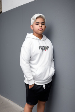 Puerto rican teenager boy with  white hair