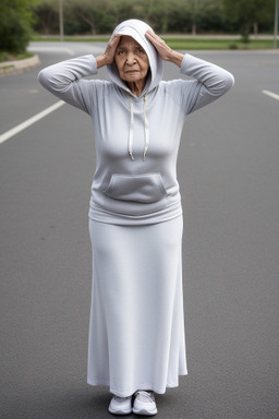 Omani elderly female with  white hair