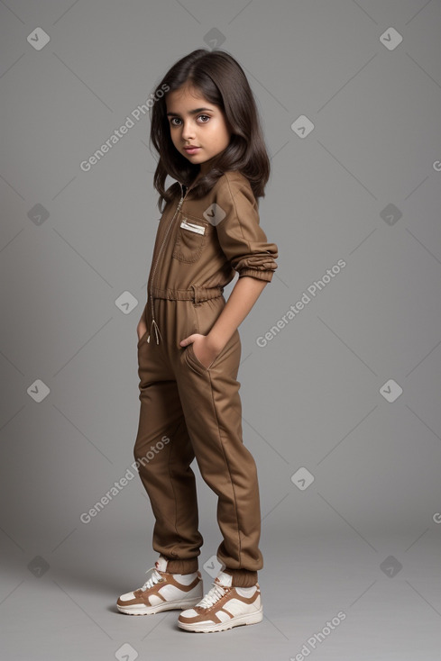 Indian child girl with  brown hair