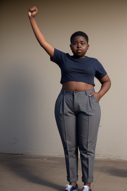 African teenager girl with  gray hair