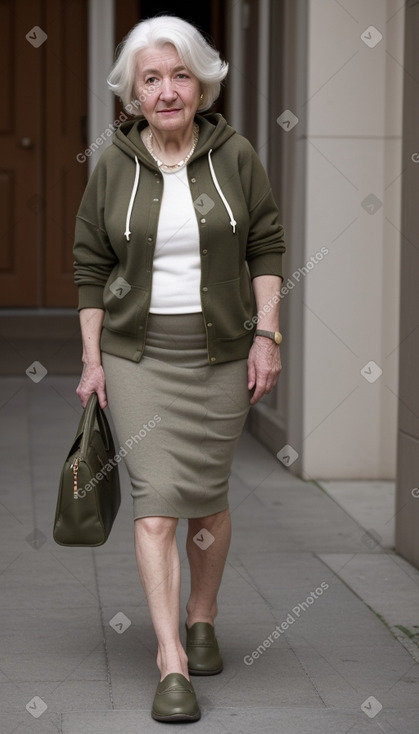 Irish elderly female with  white hair