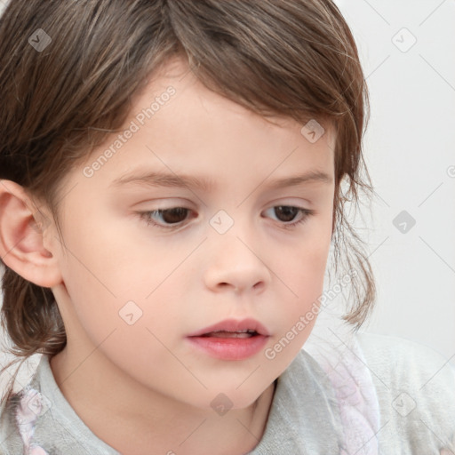 Neutral white child male with medium  brown hair and brown eyes