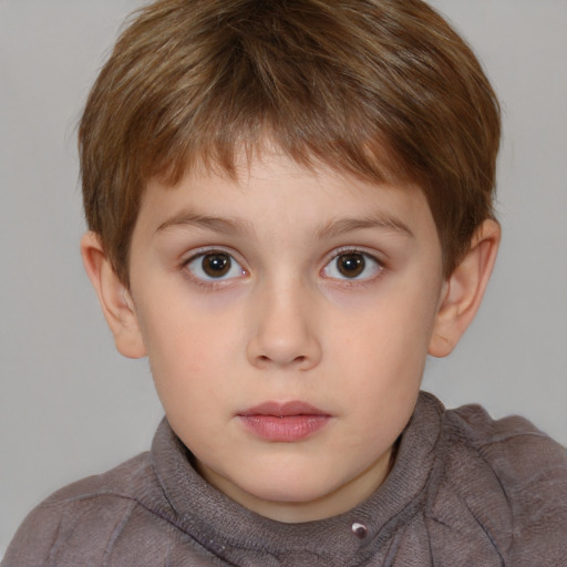 Neutral white child female with short  brown hair and brown eyes