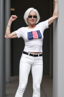 American 45 years female with  white hair