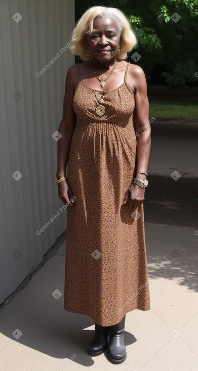 African american elderly female with  blonde hair