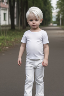 Belarusian infant boy with  white hair