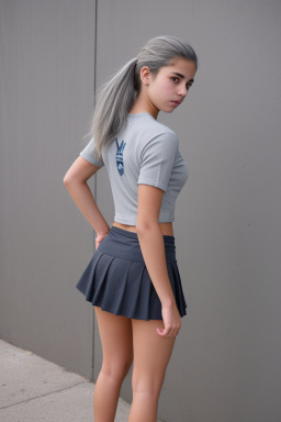 Argentine teenager girl with  gray hair