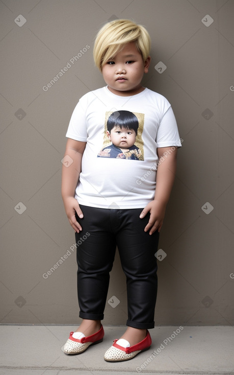 Indonesian child boy with  blonde hair