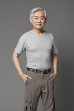 South korean adult male with  gray hair