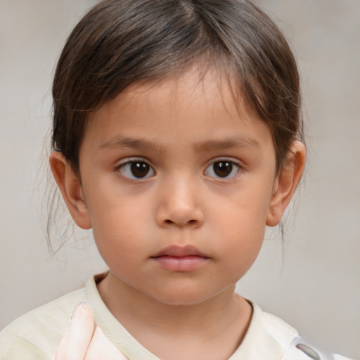 Neutral white child male with medium  brown hair and brown eyes