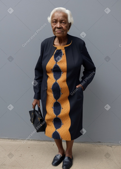 African elderly female with  black hair