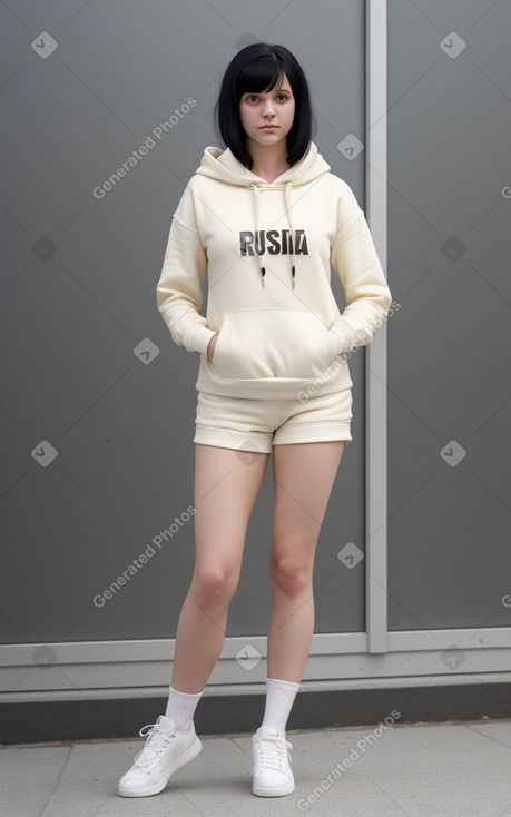 Russian adult female with  black hair