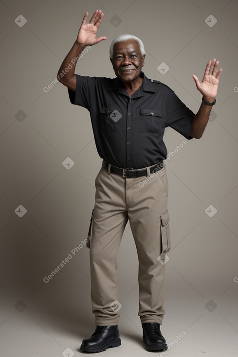 African american elderly male with  black hair