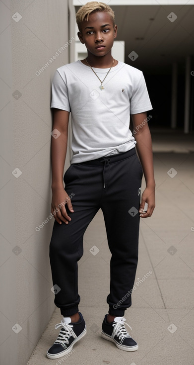 African american teenager male with  blonde hair