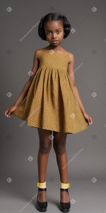 African child girl with  black hair