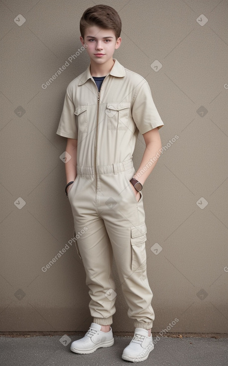 Teenager male with  brown hair