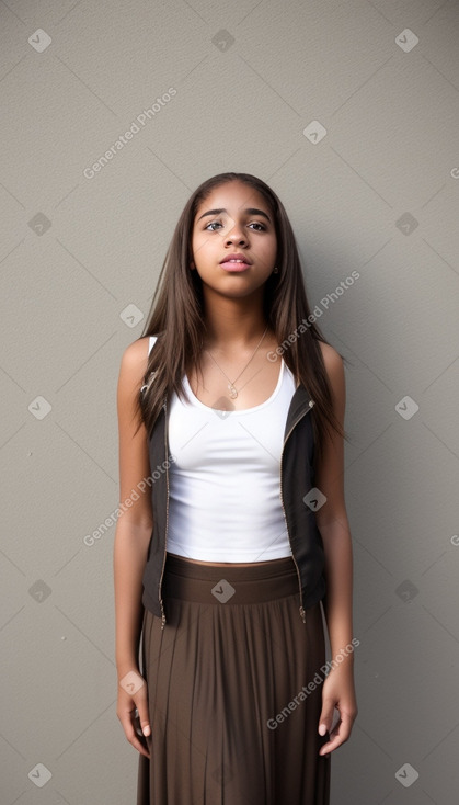 Dominican teenager girl with  brown hair