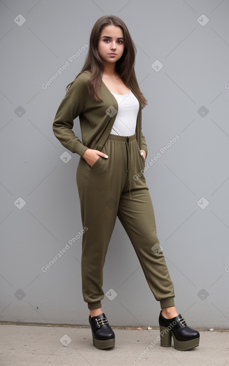 Teenager female with  brown hair