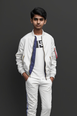 Indian teenager boy with  white hair