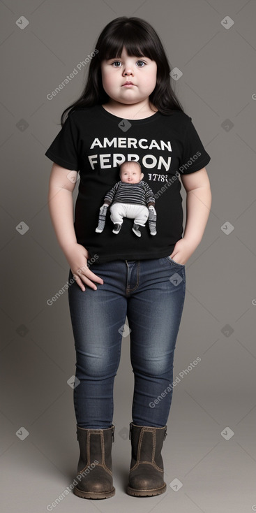 American infant girl with  black hair