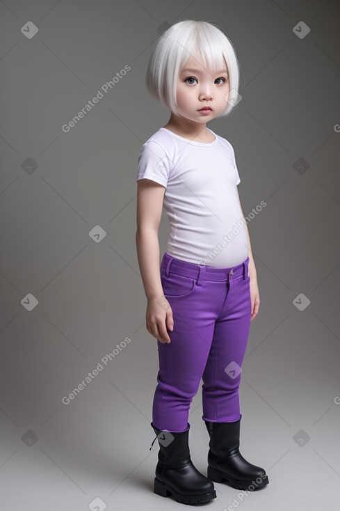 Taiwanese infant girl with  white hair