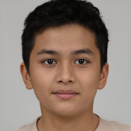 Neutral asian young-adult male with short  brown hair and brown eyes