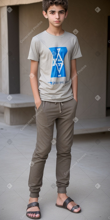 Israeli teenager boy with  gray hair