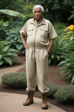 African american elderly male with  brown hair