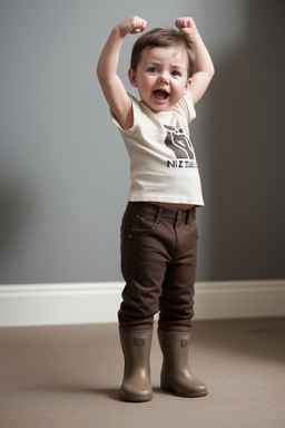 New zealand infant boy with  brown hair