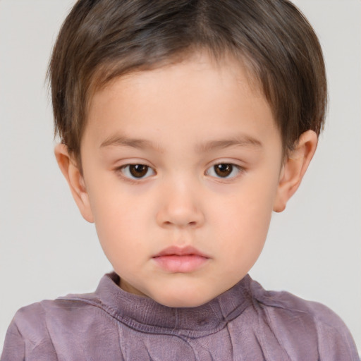 Neutral white child male with short  brown hair and brown eyes