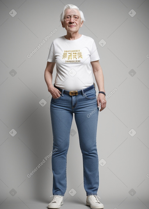 Elderly non-binary with  white hair