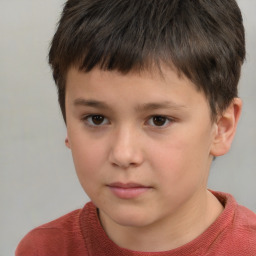 Neutral white child male with short  brown hair and brown eyes