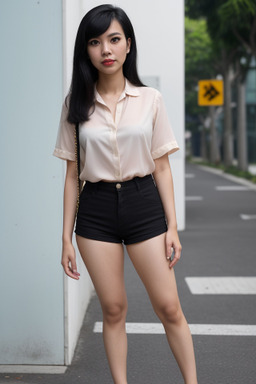 Singaporean adult female with  black hair