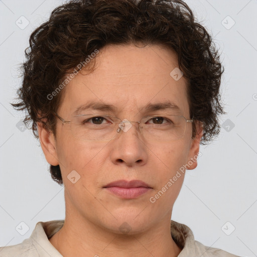 Neutral white adult male with short  brown hair and brown eyes