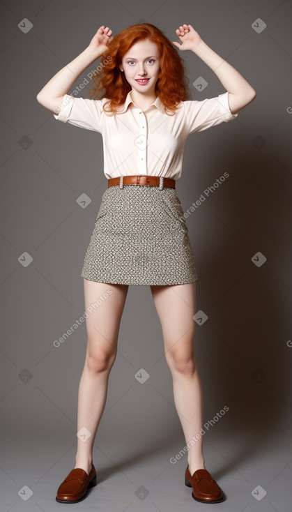 Romanian adult female with  ginger hair