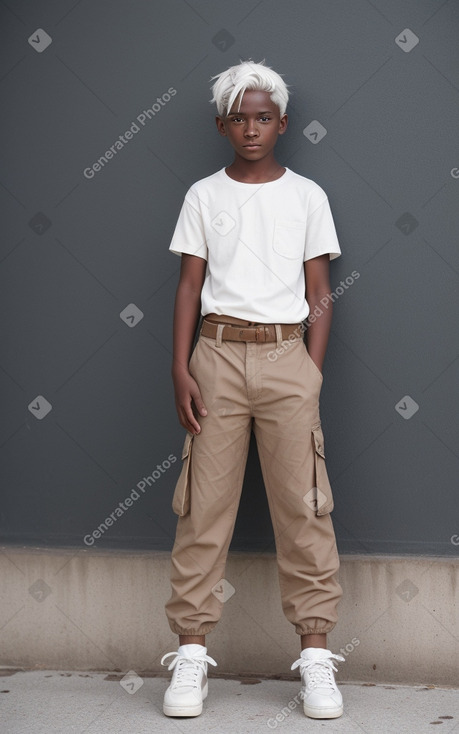 Teenager boy with  white hair