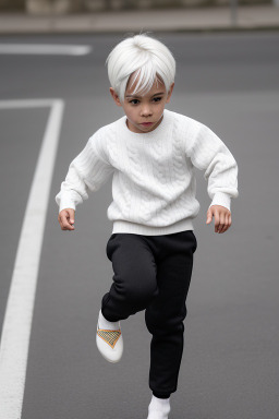 Colombian child boy with  white hair