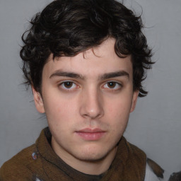 Neutral white young-adult male with medium  brown hair and brown eyes