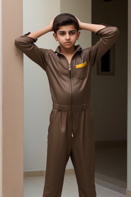 Bahraini teenager boy with  brown hair