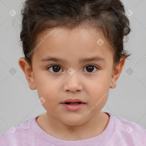 Neutral white child male with short  brown hair and brown eyes