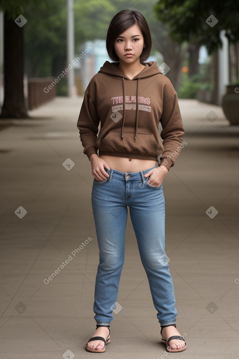 Thai young adult female with  brown hair