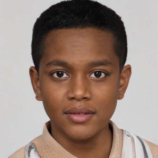 Neutral black child male with short  brown hair and brown eyes