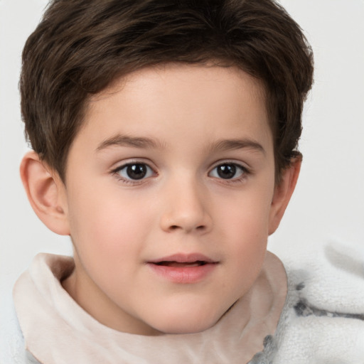 Neutral white child female with short  brown hair and brown eyes